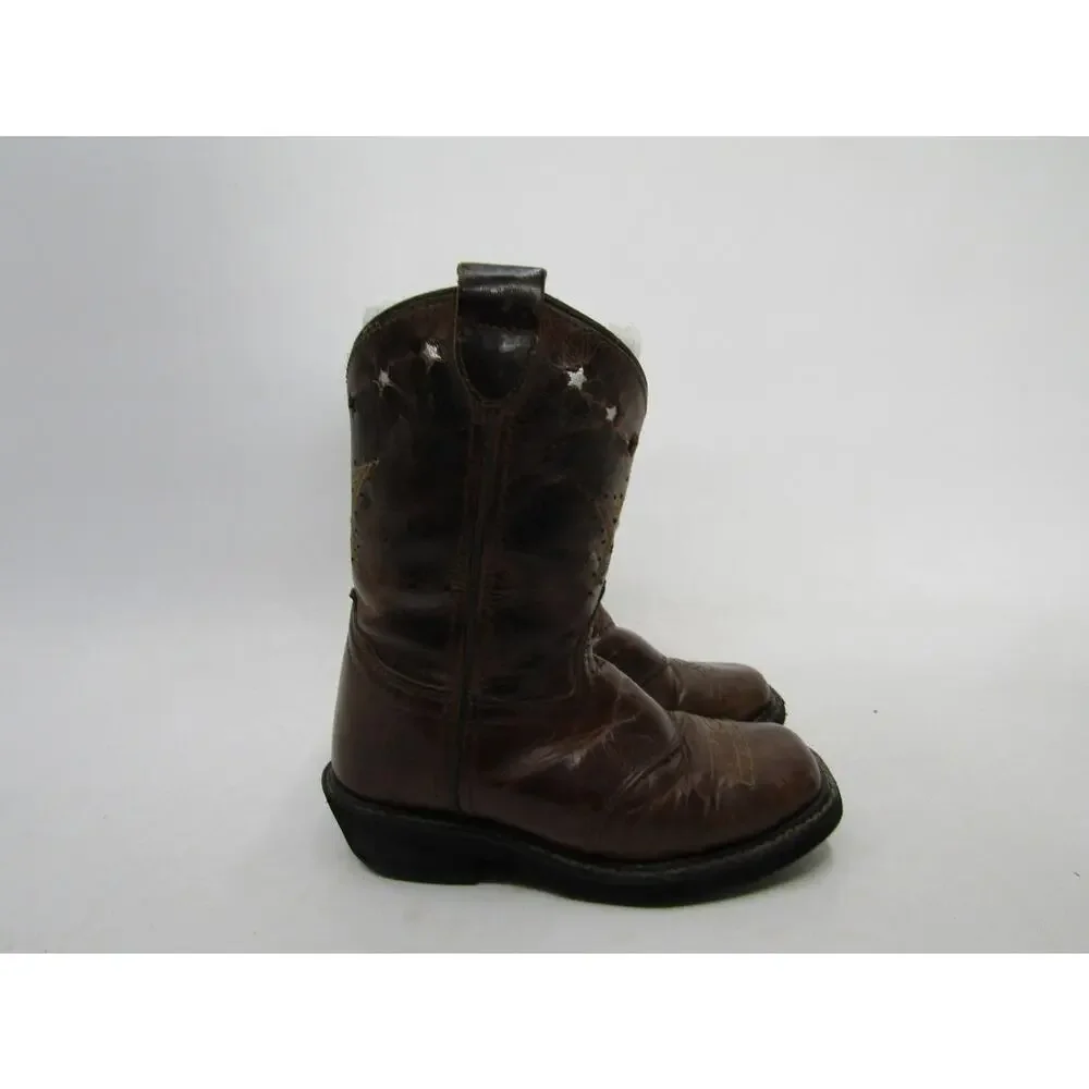 Smoky Mountain Youth Size 10 D Brown Leather Zip Western Cowboy Boots